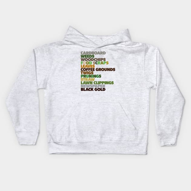 The layers of compost for gardening lovers Kids Hoodie by ölümprints